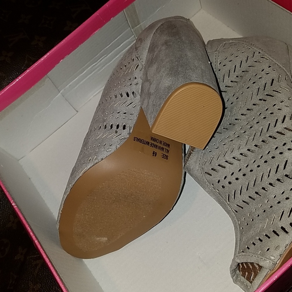 Sude open toe heel booties - Picture 2 of 3